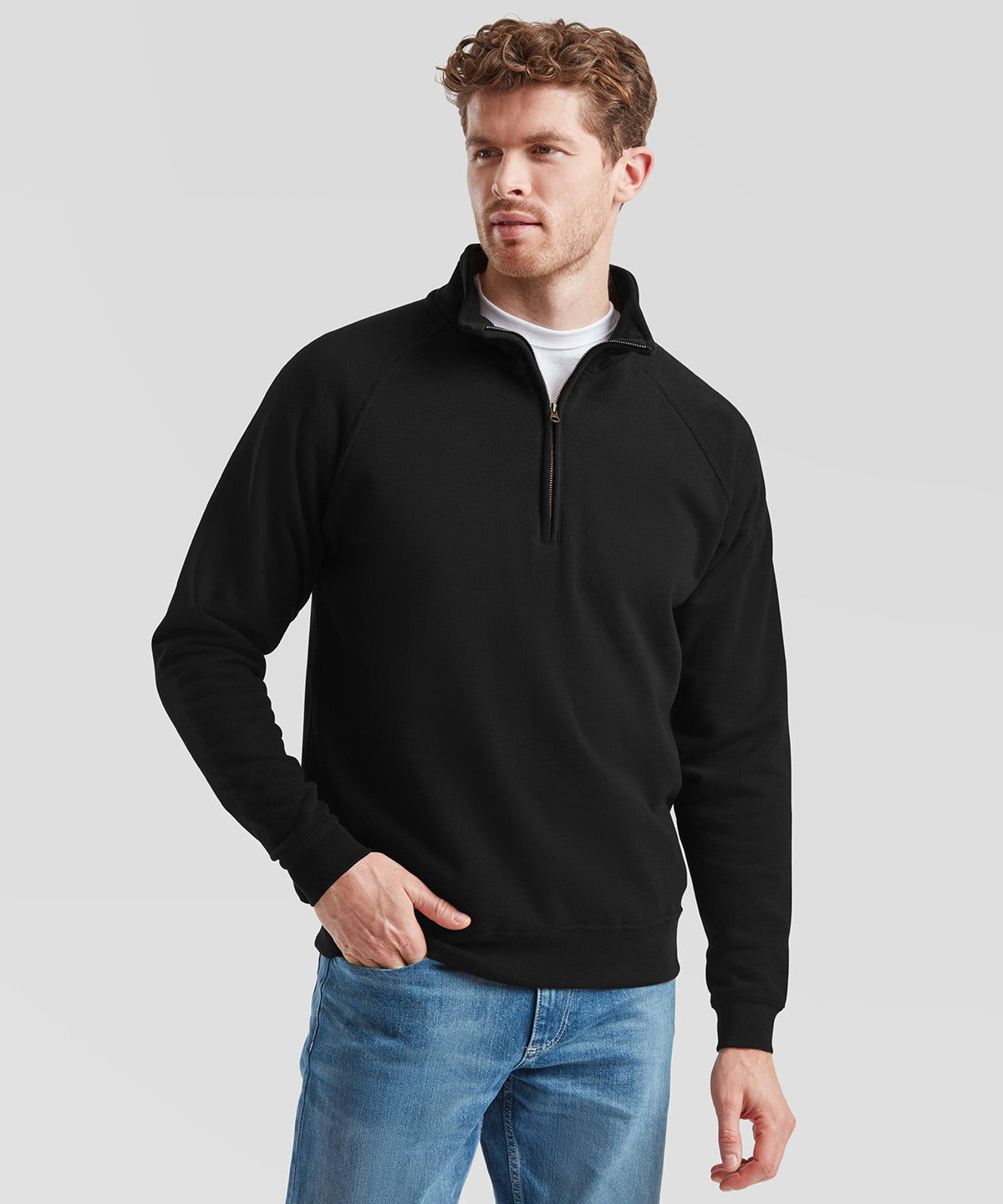 Men's Custom Printed or Embroidered Zip-Up Quarter Zip Quarter Zip Sweatshirt