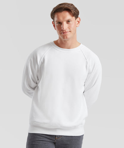 White* classic 80/20 raglan sweatshirt front view