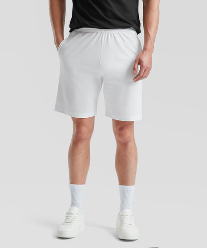 White iconic 195 jersey shorts front view