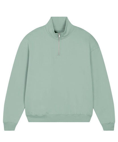 Unisex Custom Printed or Embroidered Organic Heavyweight Quarter Zip Sweatshirt