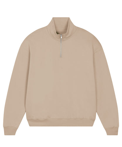 Unisex Custom Printed or Embroidered Organic Heavyweight Quarter Zip Sweatshirt
