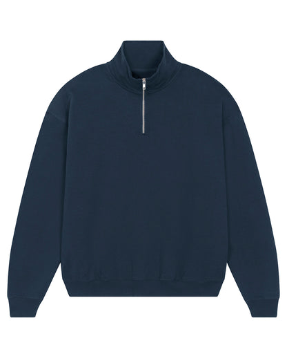 Unisex Custom Printed or Embroidered Organic Heavyweight Quarter Zip Sweatshirt