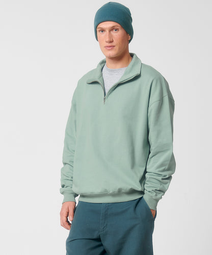 Unisex Custom Printed or Embroidered Organic Heavyweight Quarter Zip Sweatshirt