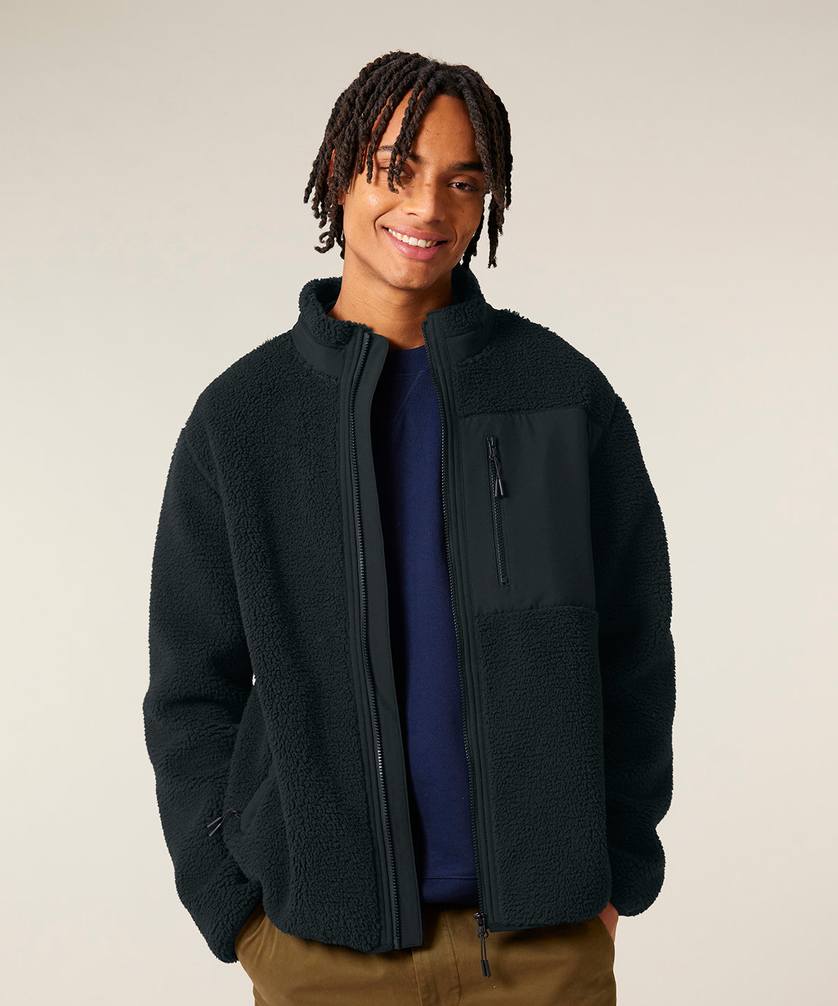 Unisex Custom Printed or Embroidered Organic Recycled Fleece Jacket