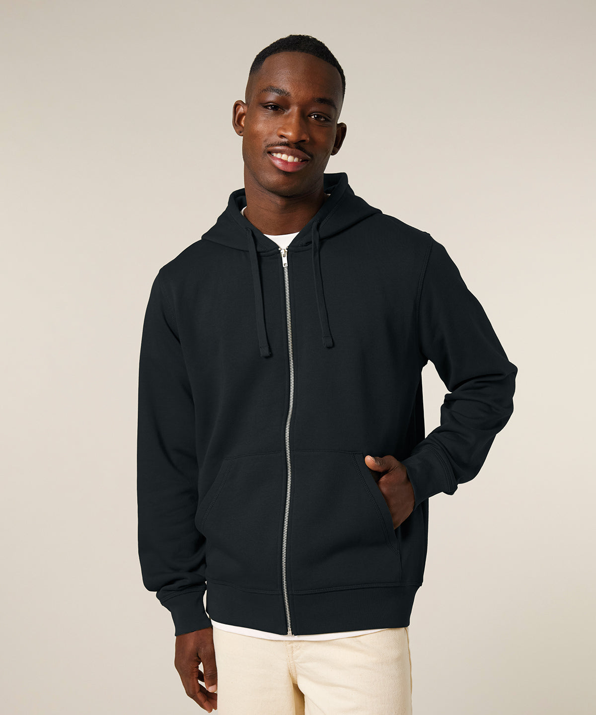 Unisex Custom Printed or Embroidered Organic Recycled Zip-Up Hoodie