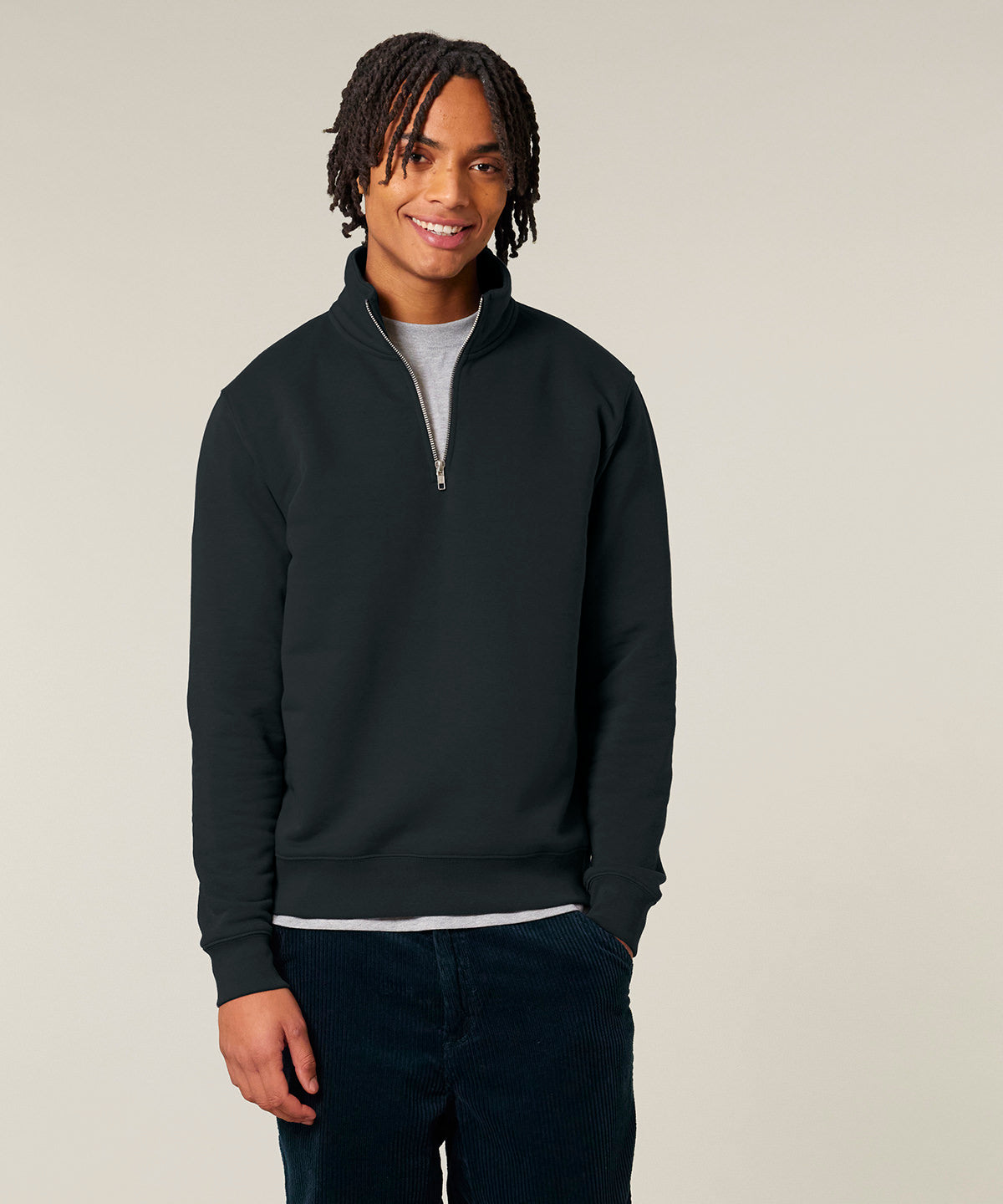 Unisex Custom Printed or Embroidered Organic Recycled Quarter Zip Sweatshirt