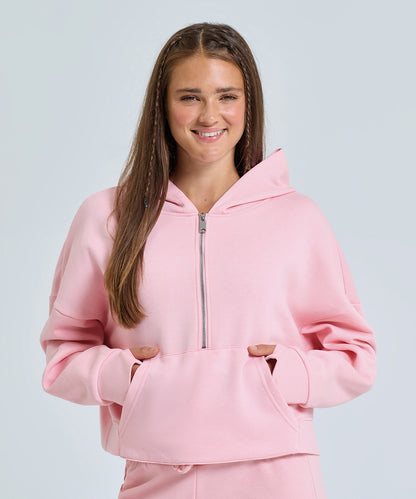 Women’s Custom Printed or Embroidered Organic Fleece Quarter Zip Hoodie