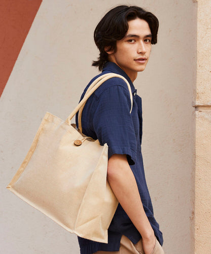 Natural juco shopper front view