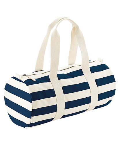 Natural/Pink nautical barrel bag front view