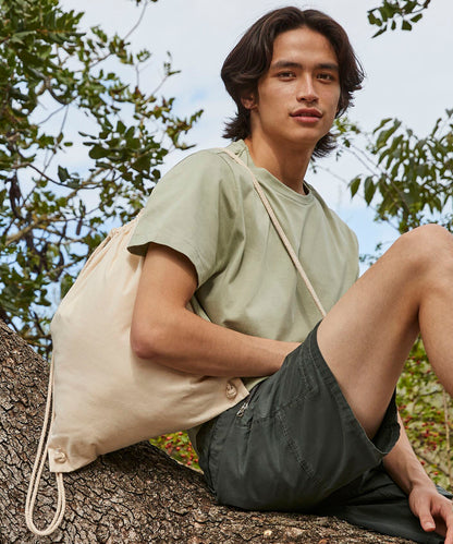 Natural recycled cotton gymsac front view