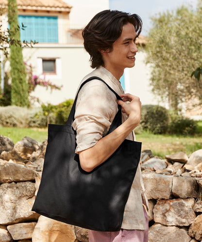 Natural recycled cotton maxi tote front view