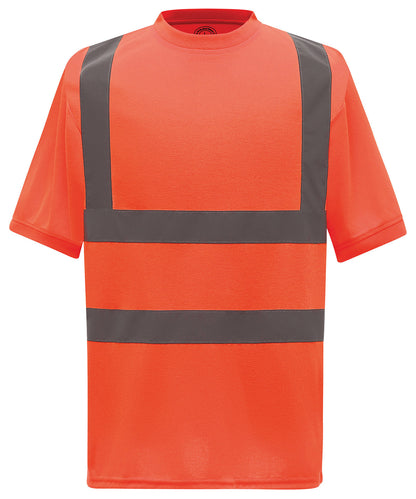 Yellow hi-vis short sleeve t-shirt (hvj410) front view