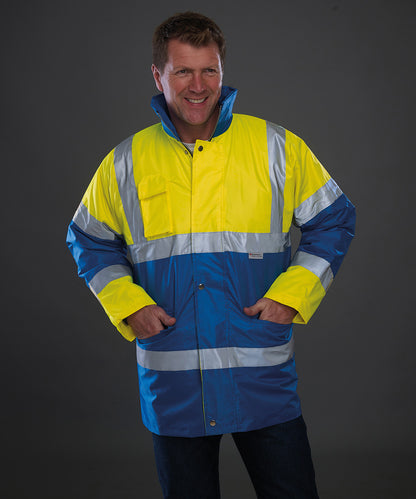 Yellow/Red hi-vis contrast jacket (hvp30) front view