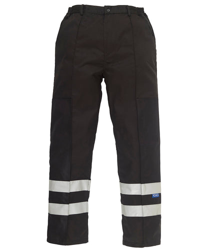 Navy reflective polycotton ballistic trousers (bs015t) front view
