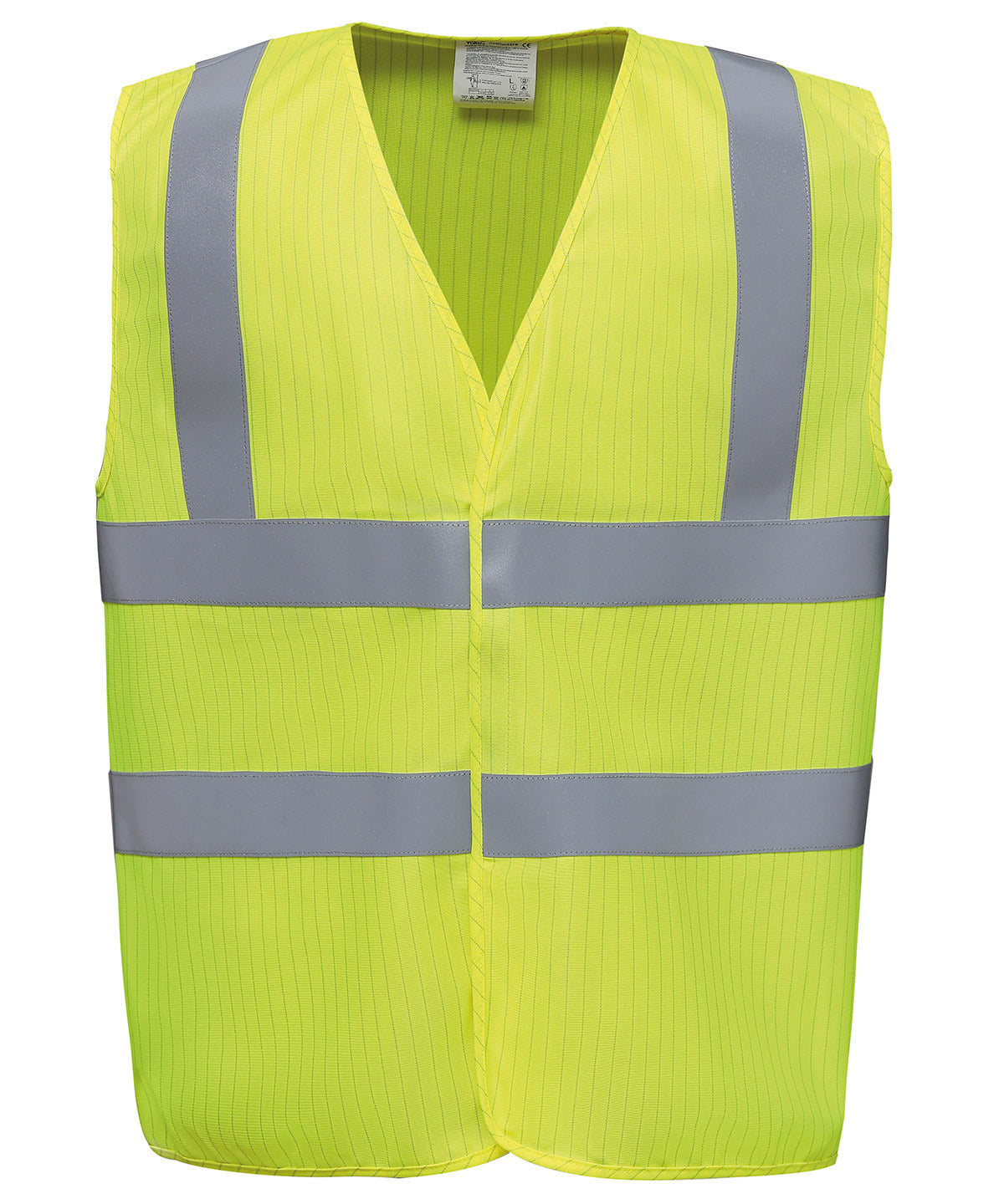 Yellow hi-vis flame-retardant anti-static waistcoat (hvw100asfr) front view