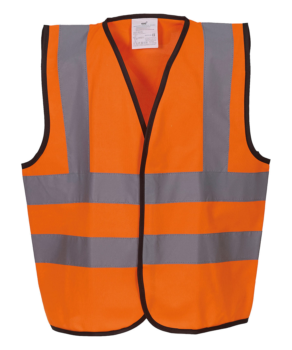 Yellow kids hi-vis 2 b&b waistcoat (hvw100ch) front view