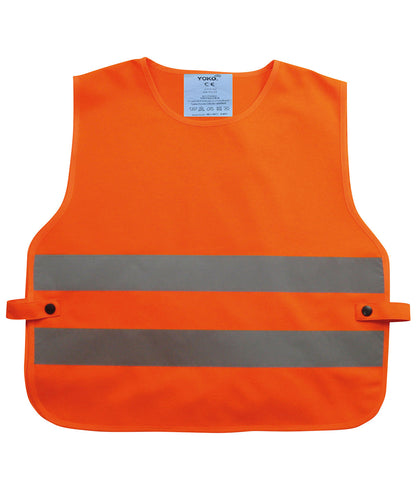 Yellow kids hi-vis 2-band tabard (hvs269ch) front view