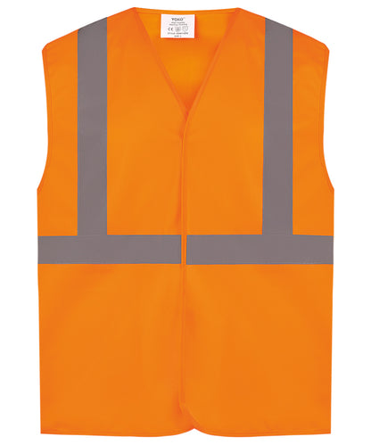 Orange hi-vis railway waistcoat class 2 (hvw118pe) front view