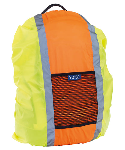 Yellow/Orange hi-vis rucksack cover (hvw068) front view