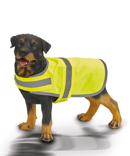 Yellow hi-vis dog vest (hvdw15) front view